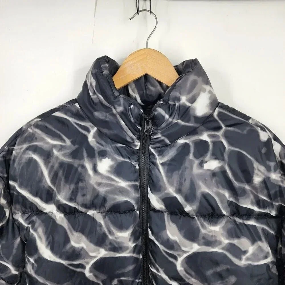 BP Nordstrom Black White Pool Ripple Puffer Warm Oversized Jacket Size XS‎ NWT